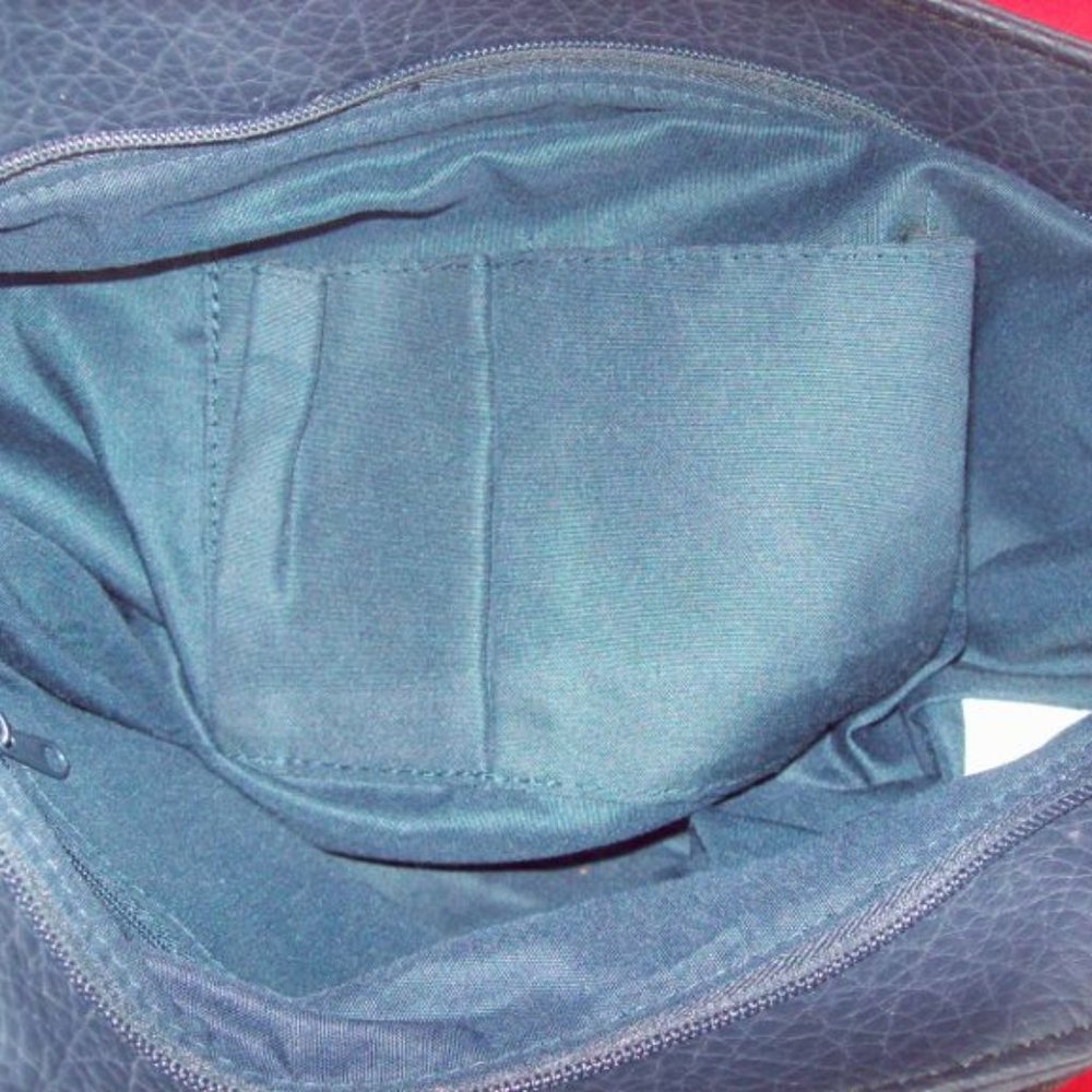 Blue Double Zipper Shoulder Bag - Picture 4 of 6